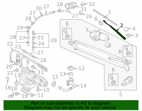 Left windshield wiper arm for VW Tiguan 18-24