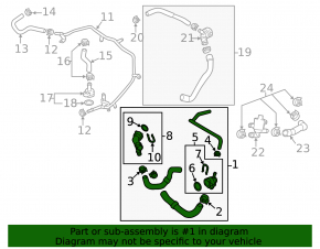 Upper cooling pipe VW Tiguan 18-24 without upper hose