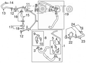 Upper cooling pipe VW Tiguan 18-24 without upper hose