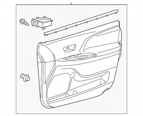 Door trim card front right Toyota Sienna 18-20 gray