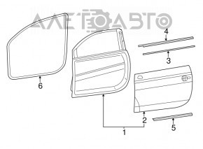 Door seal front left Fiat 500 12-19