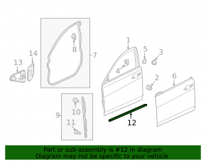 Acura TLX 15 Front Left Door Seal - Lower