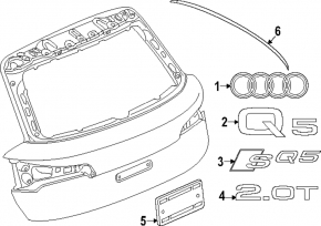 Audi Q5 trunk door molding 80A 21-24 gray
