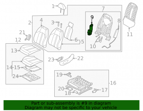 Kia K5 21-26 driver's seat backrest adjustment motor