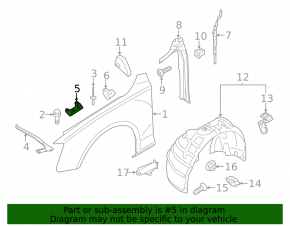 Front right fender bracket Audi A4 B8 09-16