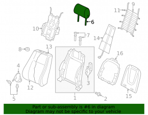 Headrest front left Audi A4 B8 08-16 leather black