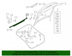 Upper inner trunk opening trim Audi A5 F5 17 - broken mount
