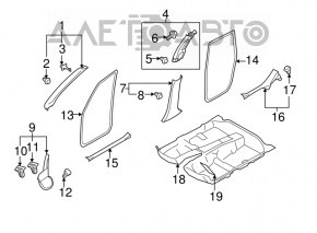 Front left threshold pad Subaru Forester 14-18 SJ black, broken crepe, scratches