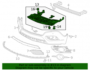 Front Bumper Lower Guard Buick Encore 13-16