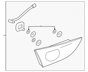 Left inner trunk lid light for Mazda 3 19-22 4D, scratches