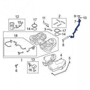 Fuel filler neck Ford Explorer 16-19