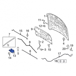 Hood lock Ford Mustang mk6 15-20