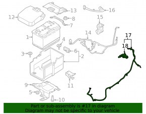 Lincoln MKC 17-19 negative battery terminal with sensor and wiring