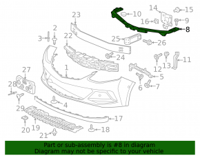 Chevrolet Volt 16- Upper Central Front Bumper Mount