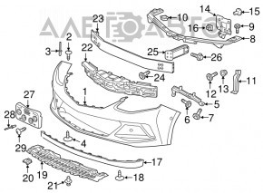 Chevrolet Volt 16- Upper Central Front Bumper Mount