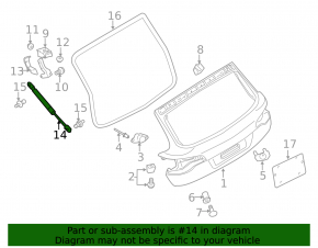 Right tailgate shock absorber for Audi Q7 4L 10-15