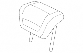Rear center headrest, 2nd row, Audi Q8 19-25, black leather, gray stitching