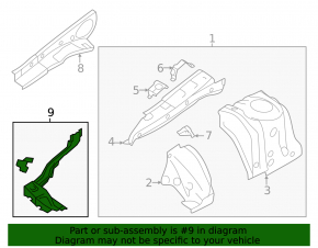 Left side member bracket for Subaru Impreza 17-19 GK