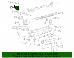 Left rear bumper mount for Toyota Land Cruiser 24-26