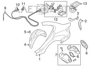 Subaru Impreza 4d 17-23 GK Fuel Filler Door Release Cable