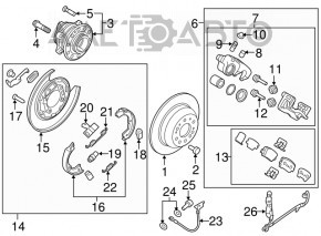 Brake caliper assembly rear right Kia Sorento 16-20 HGSL