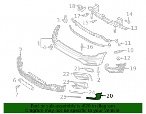 Front bumper trim, lower left, VW Tiguan 18-21 R-Line