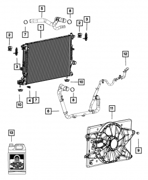 Diffuser radiator shroud bare Dodge Dart 13-16 2.0 2.4