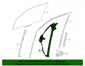 Front right window lift mechanism for Lexus LX 22-26