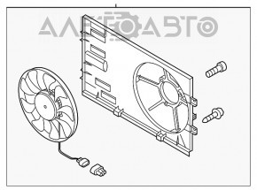 Radiator shroud diffuser assembly VW Touareg 11-17 3.6 600W