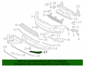 Left fog light frame for VW Touareg 15-17