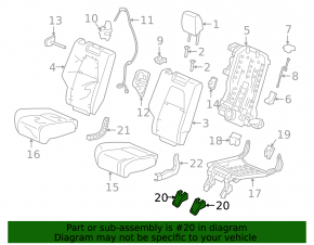 Seat mounting pad 2 row front right outer Honda CRV 17-22