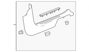 Door sill trim front right GMC Terrain 18- black