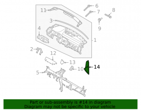 Kia Sorento 21-24 HEV, PHEV black right side front panel trim