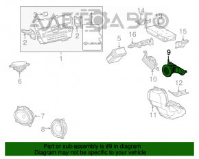 Rear right door buzzer Lexus RX350 RX450h 16-22 accepted