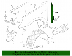 Wing seal door-wing right Porsche Cayenne 958 11-14