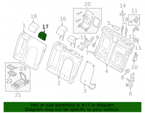 Headrest front left Lincoln MKZ 13-14 leather, brown