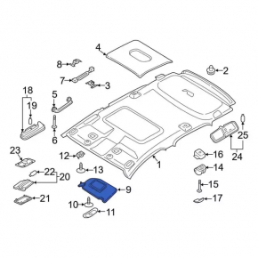 Left visor Ford Ecosport 18-22 gray, without hook