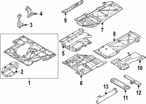 Front left underbody protection for Mazda CX-90 24-26 2.5, 3.3