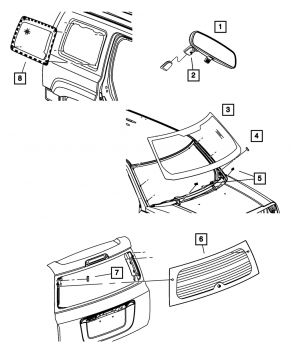 Rear glass of the tailgate Jeep Patriot 11-17