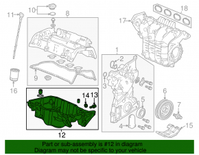 Oil pan Honda Accord 13-17 2.4