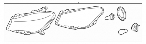 Mercedes CLA 14-19 right front headlight, halogen