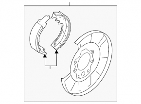 Brake Disc Cover Rear Right Infiniti JX35 QX60 13- with Parking Brake Mechanism