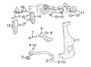 Upper control arm, front right, Lexus LS 08-17 RWD