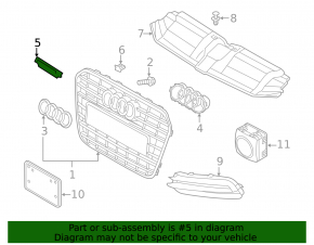Emblem inscription "quattro" on the radiator grille Audi A6 C7 12-15 prerest
