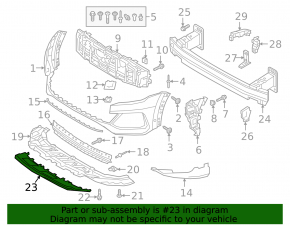 Front bumper center lip for Audi Q8 19-23