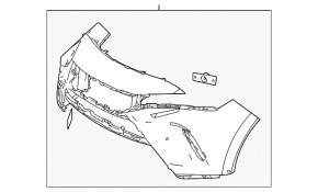Front bumper bare Toyota Venza 21- without parking sensors LE