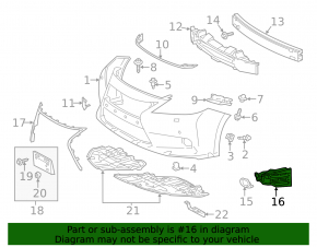 Left fog light mount Lexus ES300h ES350 13-15 prerest