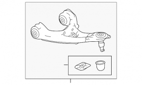 Upper rear left control arm Acura MDX 14-20 with ball joint
