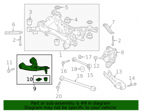 Upper rear left control arm Acura MDX 14-20 with ball joint