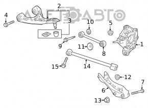 Upper rear left control arm Acura MDX 14-20 with ball joint